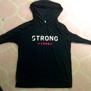Zumba instructor hoodie size small great condition  spandex thumb holes comfy